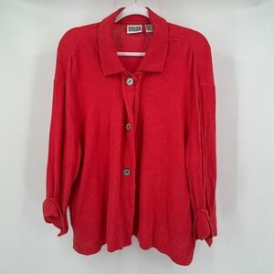 Chicos Design Womens Lagenlook‎ Textured Top Size 3 US XL Artsy Minimalist